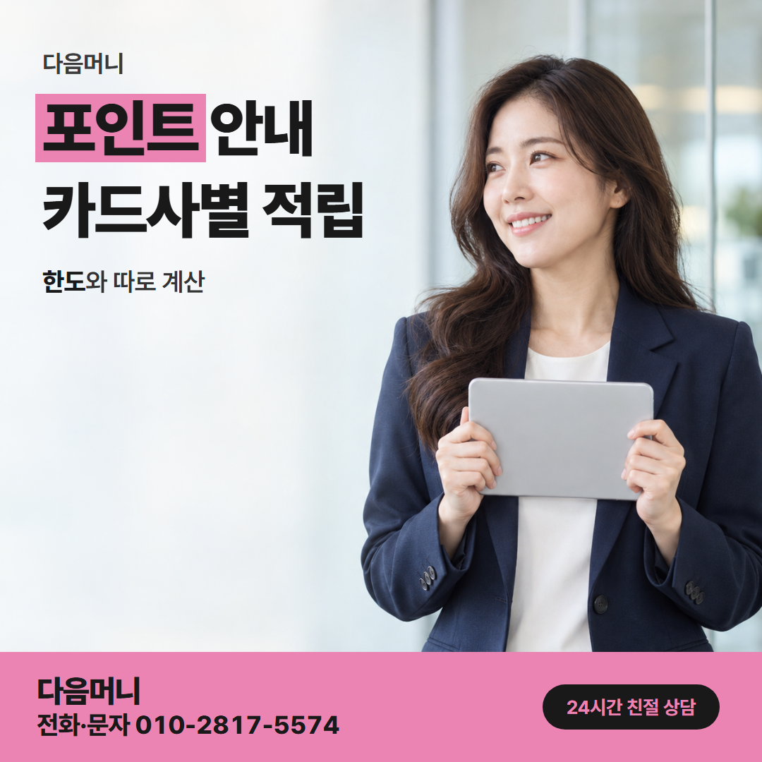 다음머니 삼성카드 카드깡 할부 결제와 포인트 적립